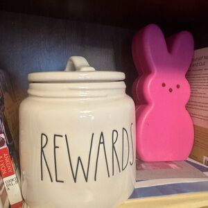 Rae Dunn Cream Ceramic Rewards Jar